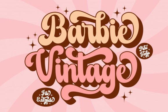 Barbie Vintage Extrude: A Playful Retro Display Font for Crafters