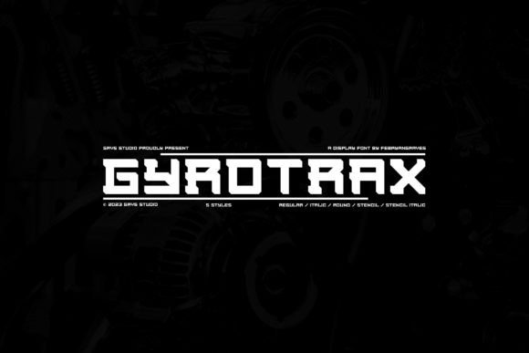 Grvs Gyrotrax Modern Display Font for Bold, Mecha-Inspired Craft Projects