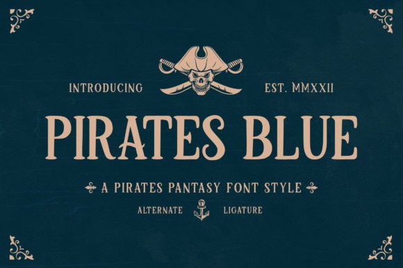 Pirates Blue: A Bold Display Font for Digital Adventure
